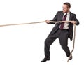 Man pull rope Royalty Free Stock Photo