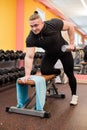 Man pull up barbell fitness training Royalty Free Stock Photo