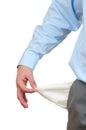 Man Pulling out Empty Pocket Royalty Free Stock Photo