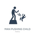 man pushing child icon in trendy design style. man pushing child icon isolated on white background. man pushing child vector icon