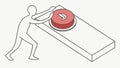 Man pushing a large red button, symbolizing decisive action, vector design Generative AI Royalty Free Stock Photo