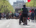 Disabled people in wheelchair at marathon