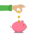 The man put money into a money box d Royalty Free Stock Photo