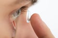 Man Putting Contact Lens In Eye Royalty Free Stock Photo