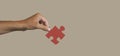 Man with a puzzle piece, web banner