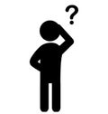 Man with question mark flat icon pictogram on white Royalty Free Stock Photo