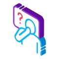 Man Question Mark Frame isometric icon vector illustration Royalty Free Stock Photo