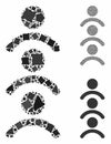 Man queue Mosaic Icon of Humpy Pieces Royalty Free Stock Photo