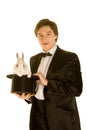 Man with a rabbit in a hat Royalty Free Stock Photo