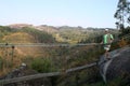 Man on radical bridge