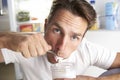 Man Raiding The Fridge At Night Royalty Free Stock Photo