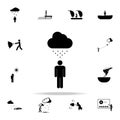 man in the rain sign icon. Weather icons universal set for web and mobile Royalty Free Stock Photo