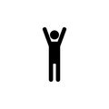 Man with raised arms icon