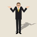 Man raises his hands in bewilderment vector illustration