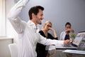 Man Raising Arm With Sweaty Armpit Royalty Free Stock Photo