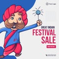 Banner design of great Indian festival sale