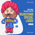 Banner design of the real taste of Rajasthani special laddu