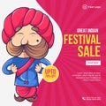 Banner design of great Indian festival sale