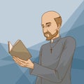 Man reading bible. Vector illustration decorative design Royalty Free Stock Photo