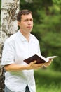 Man reading the Bible Royalty Free Stock Photo