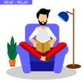 Man that reading a book Royalty Free Stock Photo