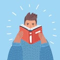 Man reading a book vector Royalty Free Stock Photo