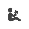 Man reading book vector icon Royalty Free Stock Photo