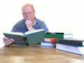 A man reading books