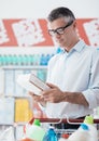 Man reading food labels