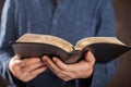 Man reading the holy bible Royalty Free Stock Photo