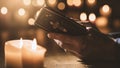 Man reading the Holy Bible and praying in the Church Royalty Free Stock Photo