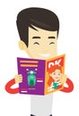 Man reading magazine vector illustration. Royalty Free Stock Photo