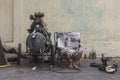 Man reading newspapers in Phnom Penh