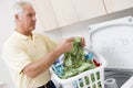 Man Reading Washing Instructions