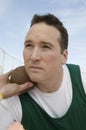 Man Ready To Throw Shot Put Royalty Free Stock Photo