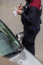 A man receiving a speeding ticket Royalty Free Stock Photo