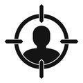 Man recruitment target icon, simple style