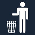 a man and recycle logo isolated vector icon