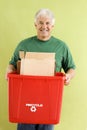 Man with recycling bin. Royalty Free Stock Photo