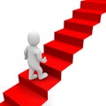 Man and red carpet stairs Royalty Free Stock Photo