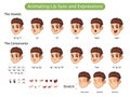 Man Cartoon Character for Animating Lip Sync and Expressions