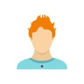 Man with red hair icon, flat style Royalty Free Stock Photo