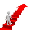 Man and red stairs Royalty Free Stock Photo