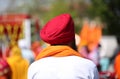 man with red turban and white shirt Royalty Free Stock Photo