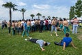 A man relaxes on the lush grass at Izmit in Turkey.