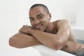 Man Relaxing In Bathtub Royalty Free Stock Photo