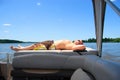 Man relaxing on a boat Royalty Free Stock Photo