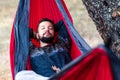Man relaxing in a hammock Royalty Free Stock Photo
