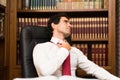 Man relaxing in his office after work Royalty Free Stock Photo