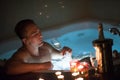 Man relaxing in the jacuzzi